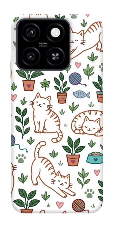 Чехол itsPrint Cats pattern для ZTE Blade A55 4G, паттерн, купить оптом с доставкой