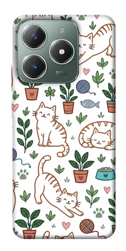 Чехол itsPrint Cats pattern для Realme C61 4G, паттерн, купить оптом с доставкой