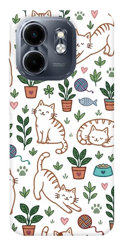 Чехол itsPrint Cats pattern для Infinix Smart 9 4G / Hot 50i, паттерн, купить оптом с доставкой