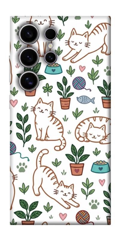 Чехол itsPrint Cats pattern для Samsung Galaxy S25 Ultra, паттерн, купить оптом с доставкой