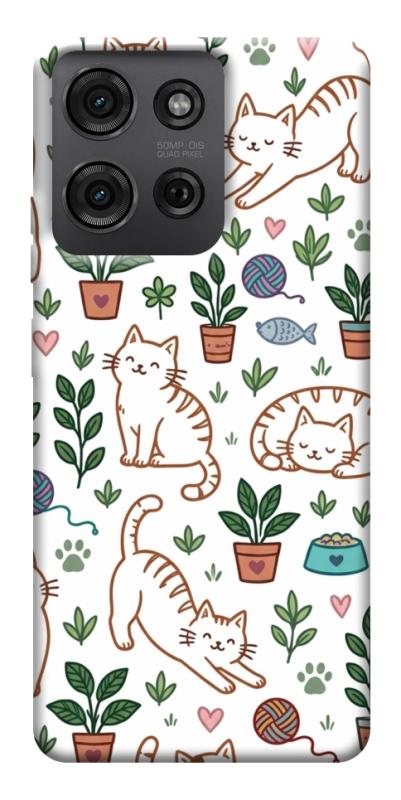 Чехол itsPrint Cats pattern для Motorola Moto G75 5G, паттерн, купить оптом с доставкой