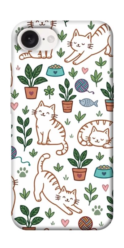 Чехол itsPrint Cats pattern для Apple iPhone 16e (6.1"), паттерн, купить оптом с доставкой