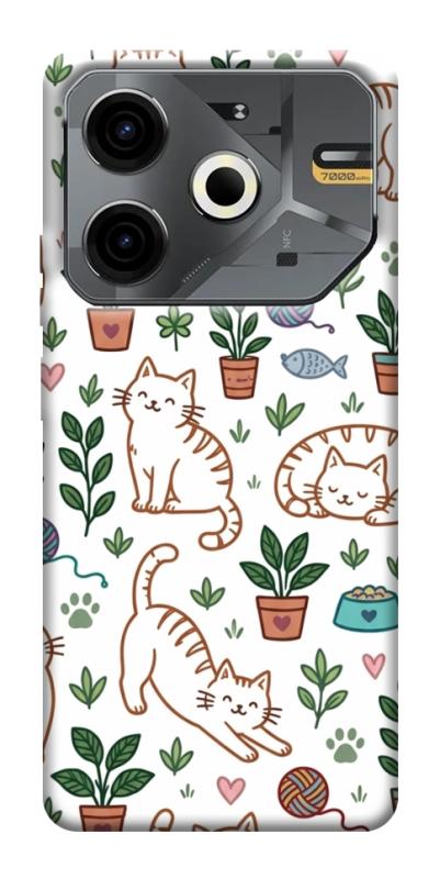 Чехол itsPrint Cats pattern для TECNO Pova 6 Neo (LI6), паттерн, купить оптом с доставкой