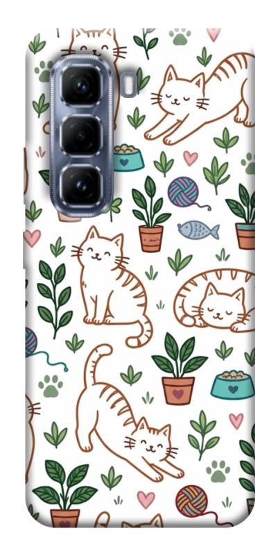 Чехол itsPrint Cats pattern для Infinix Hot 50 Pro, паттерн, купить оптом с доставкой