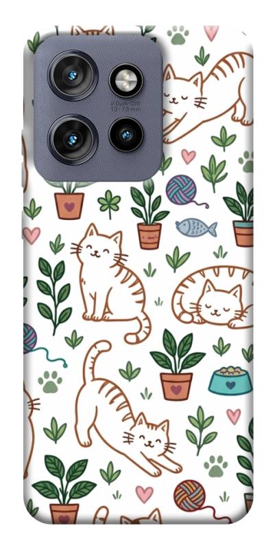 Чехол itsPrint Cats pattern для Motorola Edge 50 Neo, паттерн, купить оптом с доставкой