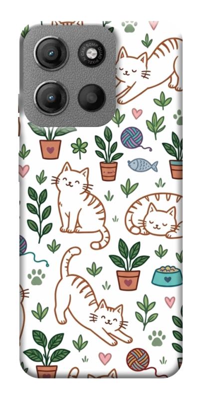 Чехол itsPrint Cats pattern для Motorola Moto G15 4G, паттерн, купить оптом с доставкой