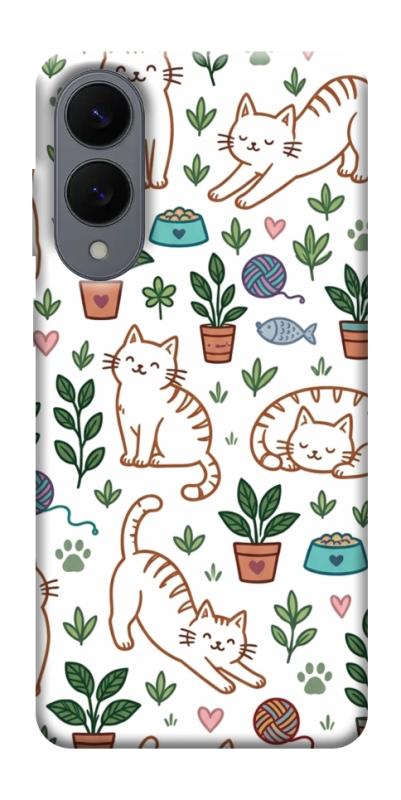 Чехол itsPrint Cats pattern для Samsung Galaxy S25 Edge, паттерн, купить оптом с доставкой