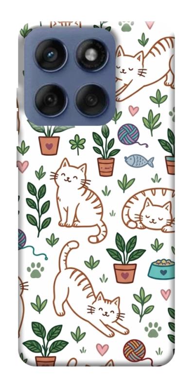 Чохол itsPrint Cats pattern для Motorola Edge 60 Fusion, паттерн, купити оптом з доставкою