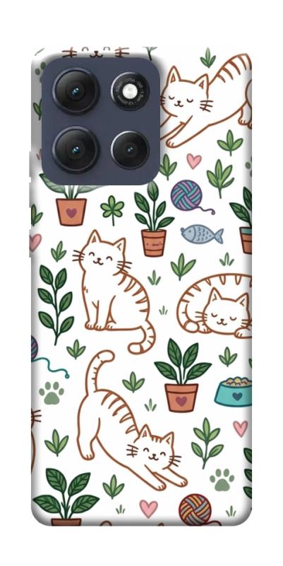 Чехол itsPrint Cats pattern для Motorola Moto G86 Power, паттерн, купить оптом с доставкой