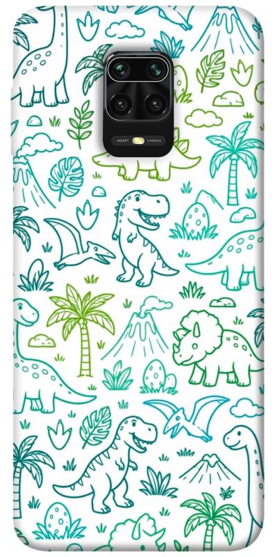 Чехол itsPrint Dino pattern для Xiaomi Redmi Note 9s / Note 9 Pro / Note 9 Pro Max, паттерн, купить оптом с доставкой