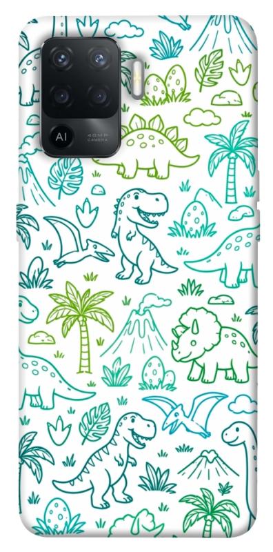 Чохол itsPrint Dino pattern для Oppo Reno 5 Lite, паттерн, купити оптом з доставкою