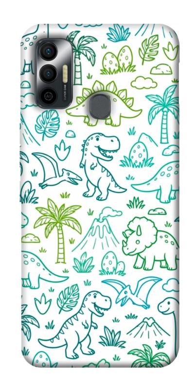Чехол itsPrint Dino pattern для TECNO Spark 7, паттерн, купить оптом с доставкой