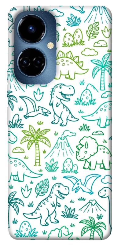 Чохол itsPrint Dino pattern для TECNO Camon 19 (CI6n) / 19 Pro (CI8n), песики, купити оптом з доставкою