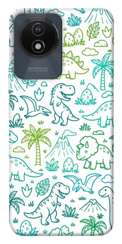 Чехол itsPrint Dino pattern для Vivo Y02, паттерн, купить оптом с доставкой