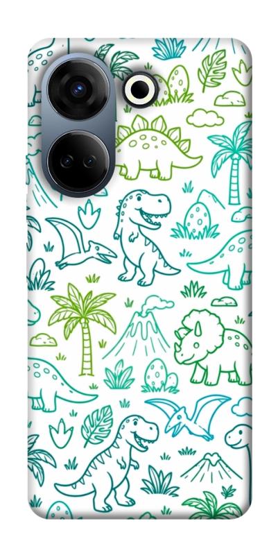 Чехол itsPrint Dino pattern для TECNO Camon 20 Pro (CK7n), паттерн, купить оптом с доставкой