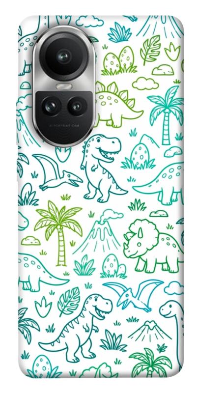 Чехол itsPrint Dino pattern для Oppo Reno 10, паттерн, купить оптом с доставкой