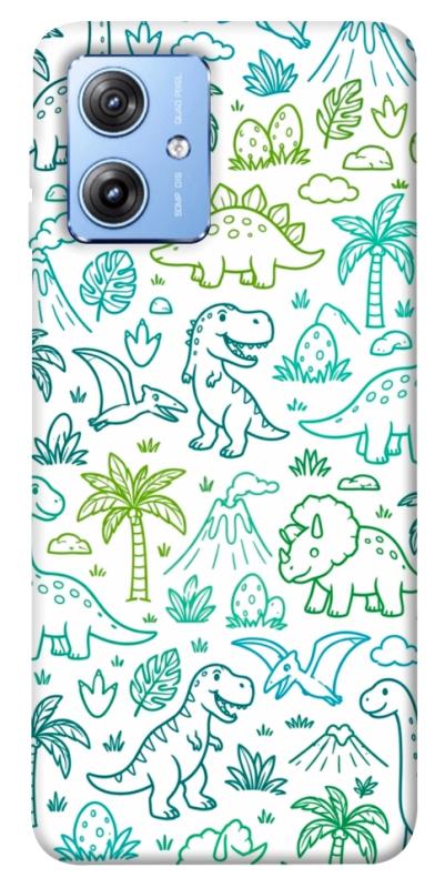 Чехол itsPrint Dino pattern для Motorola Moto G84, паттерн, купить оптом с доставкой