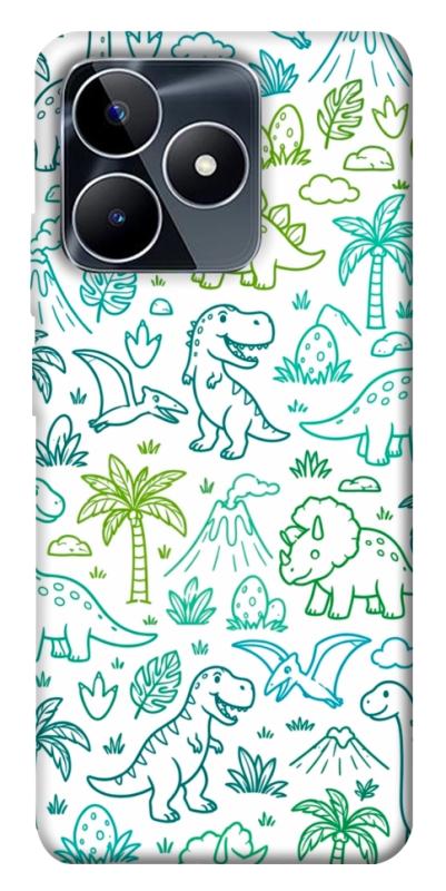 Чехол itsPrint Dino pattern для Realme C53, паттерн, купить оптом с доставкой