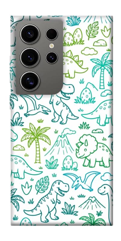 Чехол itsPrint Dino pattern для Samsung Galaxy S24 Ultra, паттерн, купить оптом с доставкой