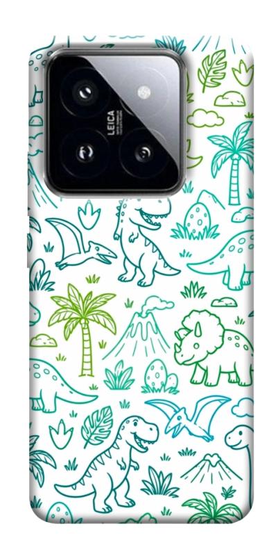 Чехол itsPrint Dino pattern для Xiaomi 14 Pro, паттерн, купить оптом с доставкой