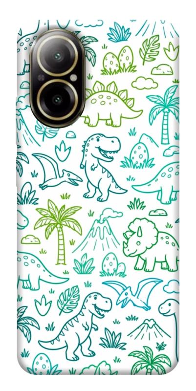 Чехол itsPrint Dino pattern для Realme C67 4G, паттерн, купить оптом с доставкой