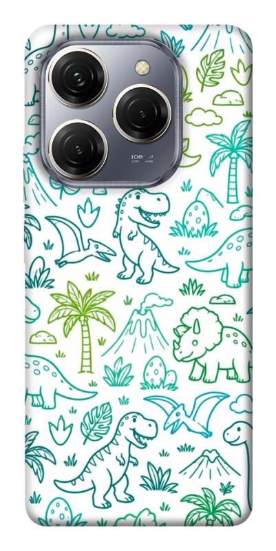 Чехол itsPrint Dino pattern для TECNO Spark 20 Pro, паттерн, купить оптом с доставкой