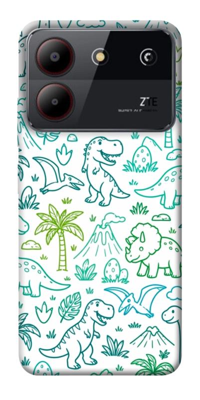 Чехол itsPrint Dino pattern для ZTE Blade A54 4G, паттерн, купить оптом с доставкой