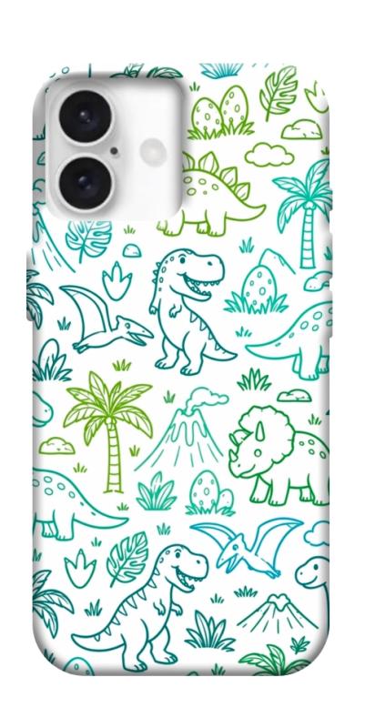Чехол itsPrint Dino pattern для Apple iPhone 16 Plus (6.7"), паттерн, купить оптом с доставкой