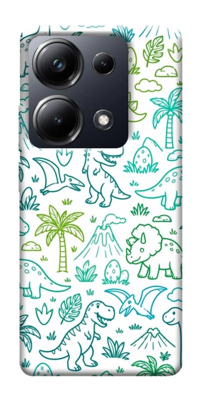 Чохол itsPrint Dino pattern для Xiaomi Redmi 13 4G / Poco M6 4G, паттерн, купити оптом з доставкою