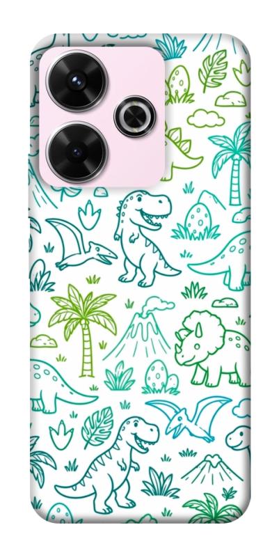 Чехол itsPrint Dino pattern для Xiaomi Redmi 13 4G / Poco M6 4G, паттерн, купить оптом с доставкой