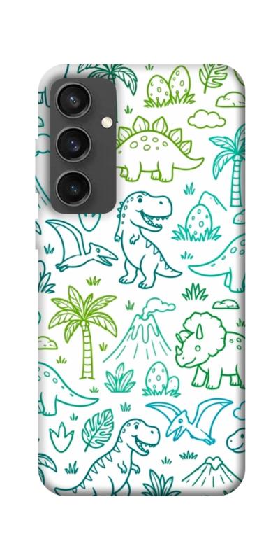 Чехол itsPrint Dino pattern для Samsung Galaxy S24 FE, паттерн, купить оптом с доставкой
