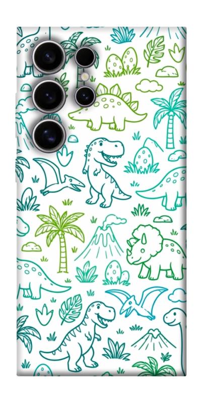 Чехол itsPrint Dino pattern для Samsung Galaxy S25 Ultra, паттерн, купить оптом с доставкой
