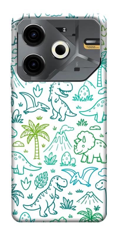 Чехол itsPrint Dino pattern для TECNO Pova 6 Neo (LI6), паттерн, купить оптом с доставкой