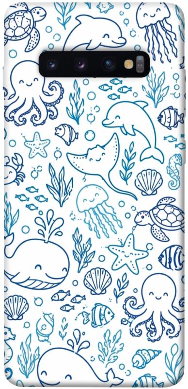 Чехол itsPrint Sea pattern для Samsung Galaxy S10+, песики, купить оптом с доставкой