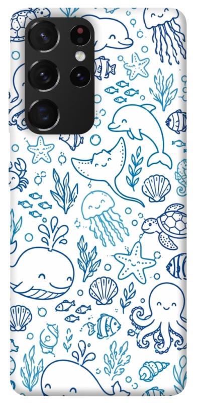 Чехол itsPrint Sea pattern для Samsung Galaxy S21 Ultra, песики, купить оптом с доставкой