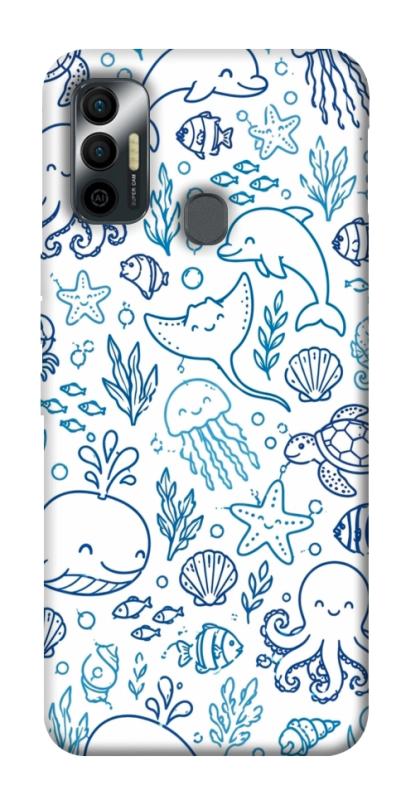Чехол itsPrint Sea pattern для TECNO Spark 7, паттерн, купить оптом с доставкой
