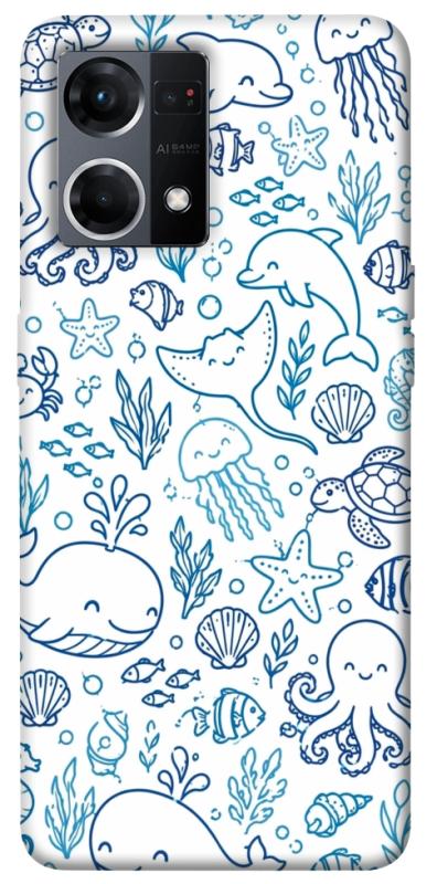 Чехол itsPrint Sea pattern для Oppo Reno 7 4G, песики, купить оптом с доставкой