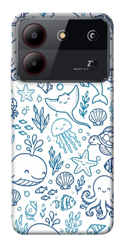 Чехол itsPrint Sea pattern для ZTE Blade A54 4G, паттерн, купить оптом с доставкой