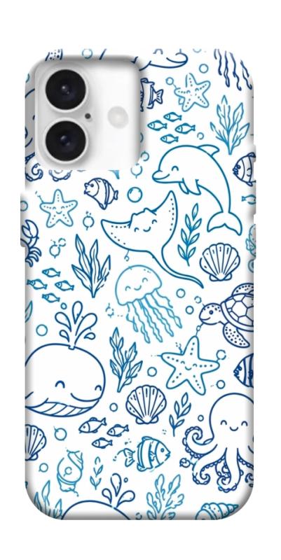 Чехол itsPrint Sea pattern для Apple iPhone 16 (6.1"), паттерн, купить оптом с доставкой