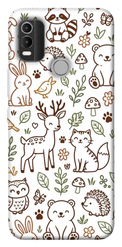 Чехол itsPrint Wildlife pattern для Nokia C21 Plus, паттерн, купить оптом с доставкой