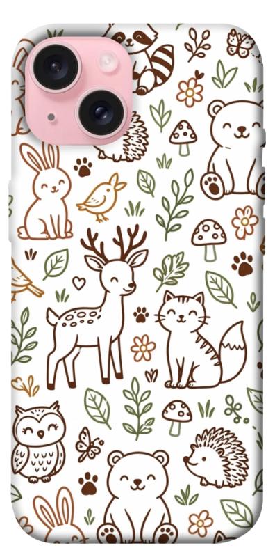 Чехол itsPrint Wildlife pattern для Apple iPhone 15 (6.1"), паттерн, купить оптом с доставкой