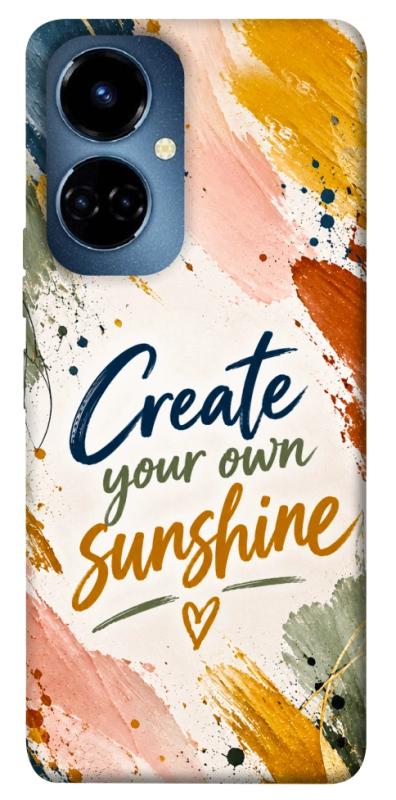 Чохол itsPrint Create sunshine для TECNO Camon 19 (CI6n) / 19 Pro (CI8n), написи, купити оптом з доставкою