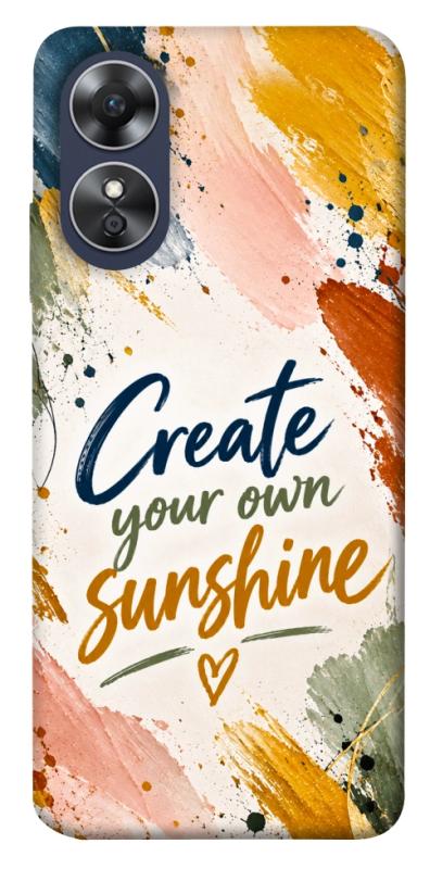 Чехол itsPrint Create sunshine для Oppo A17, надписи, купить оптом с доставкой