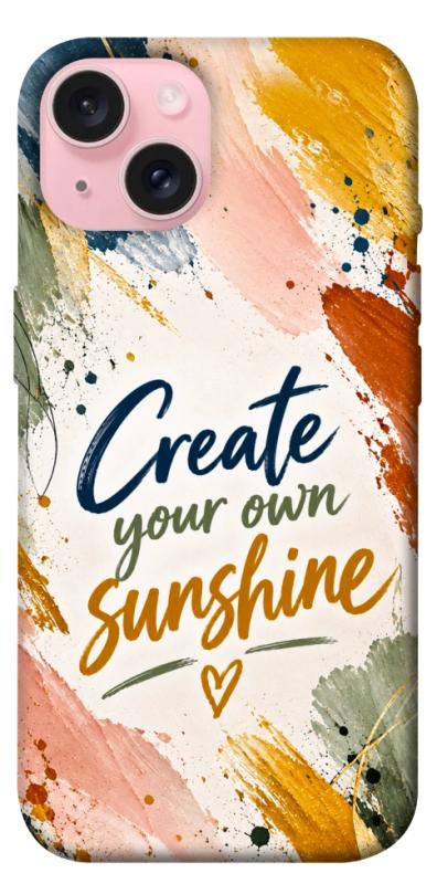Чехол itsPrint Create sunshine для Apple iPhone 15 (6.1"), надписи, купить оптом с доставкой