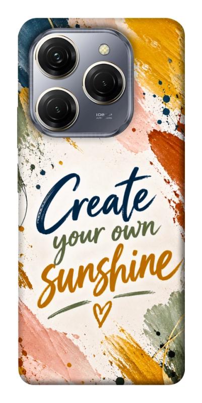Чохол itsPrint Create sunshine для TECNO Spark 20 Pro, написи, купити оптом з доставкою