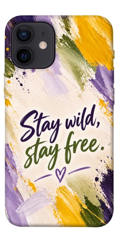 Чехол itsPrint Stay wild для Apple iPhone 12 mini (5.4"), надписи, купить оптом с доставкой