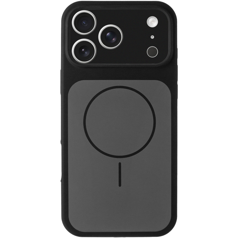 Чехол Silk Duo Color Full Camera (AA) with Magnetic Fit для Apple iPhone 17 Pro / 18 Pro (6.3"), Black 1, Силикон, купить оптом с доставкой