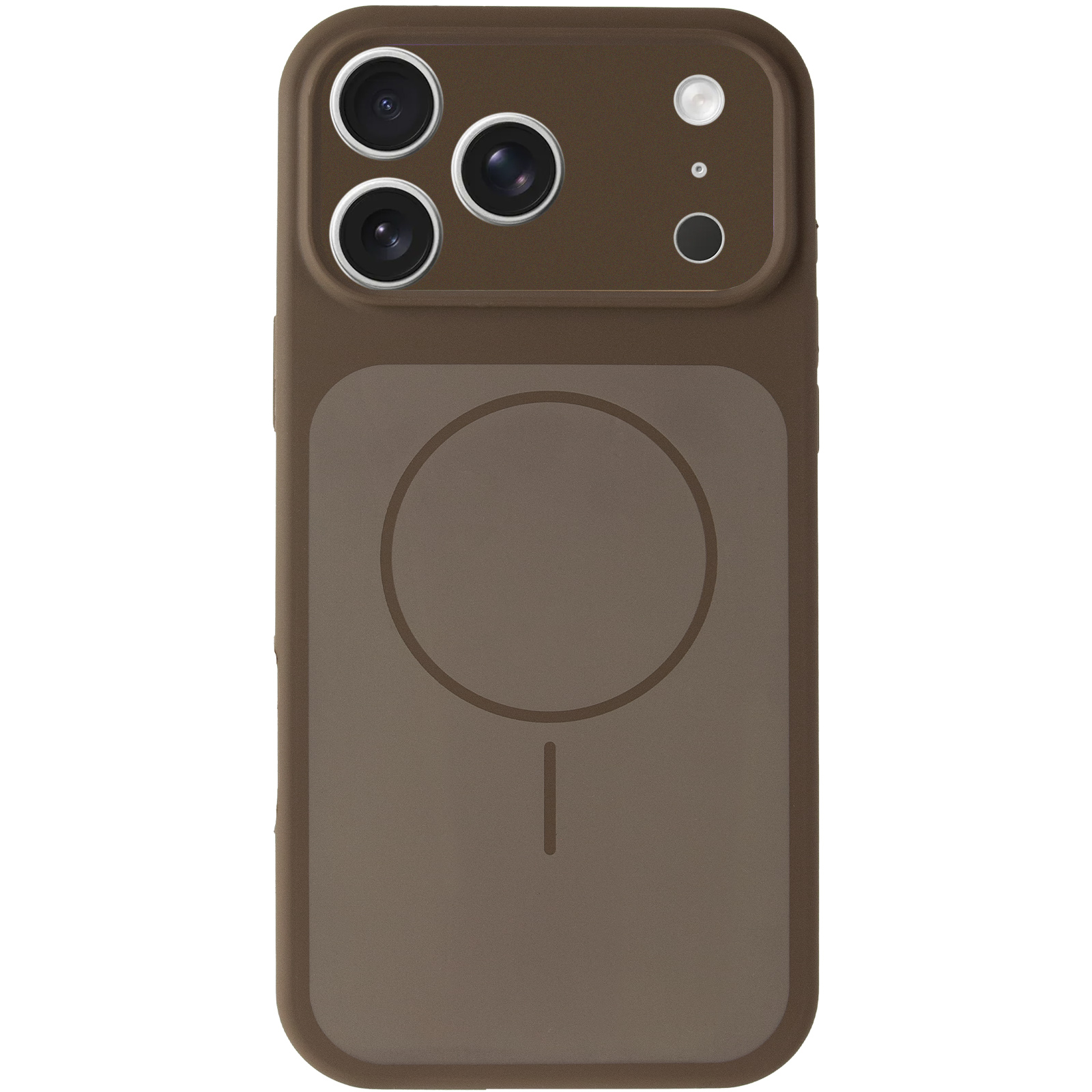 Чехол Silk Duo Color Full Camera (AA) with Magnetic Fit для Apple iPhone 17 Pro / 18 Pro (6.3"), Brown 1, Силикон, купить оптом с доставкой