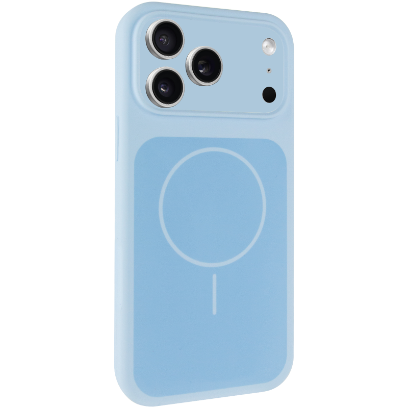 Чехол Silk Duo Color Full Camera (AA) with Magnetic Fit для Apple iPhone 17 Pro / 18 Pro (6.3"), Sky Blue, Силикон, купить оптом с доставкой