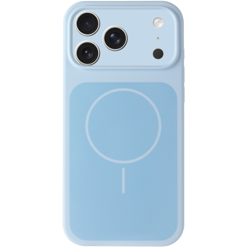 Чехол Silk Duo Color Full Camera (AA) with Magnetic Fit для Apple iPhone 17 Pro / 18 Pro (6.3"), Sky Blue 1, Силикон, купить оптом с доставкой